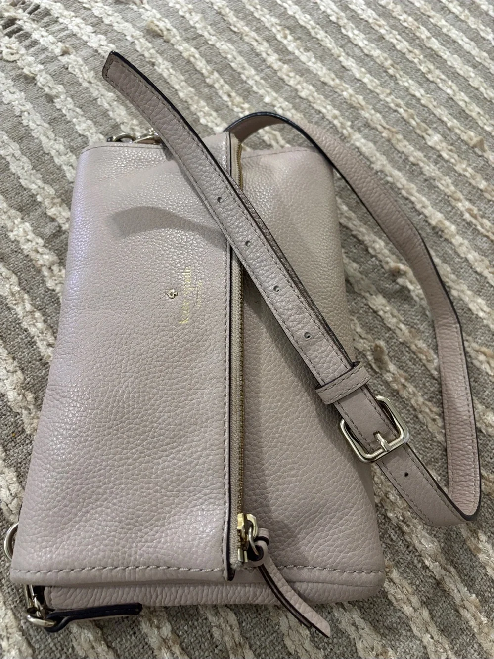 Kate Spade Leila Mini Crossbody Pebbled Leather Fold-Over‎ Crossbody Bag